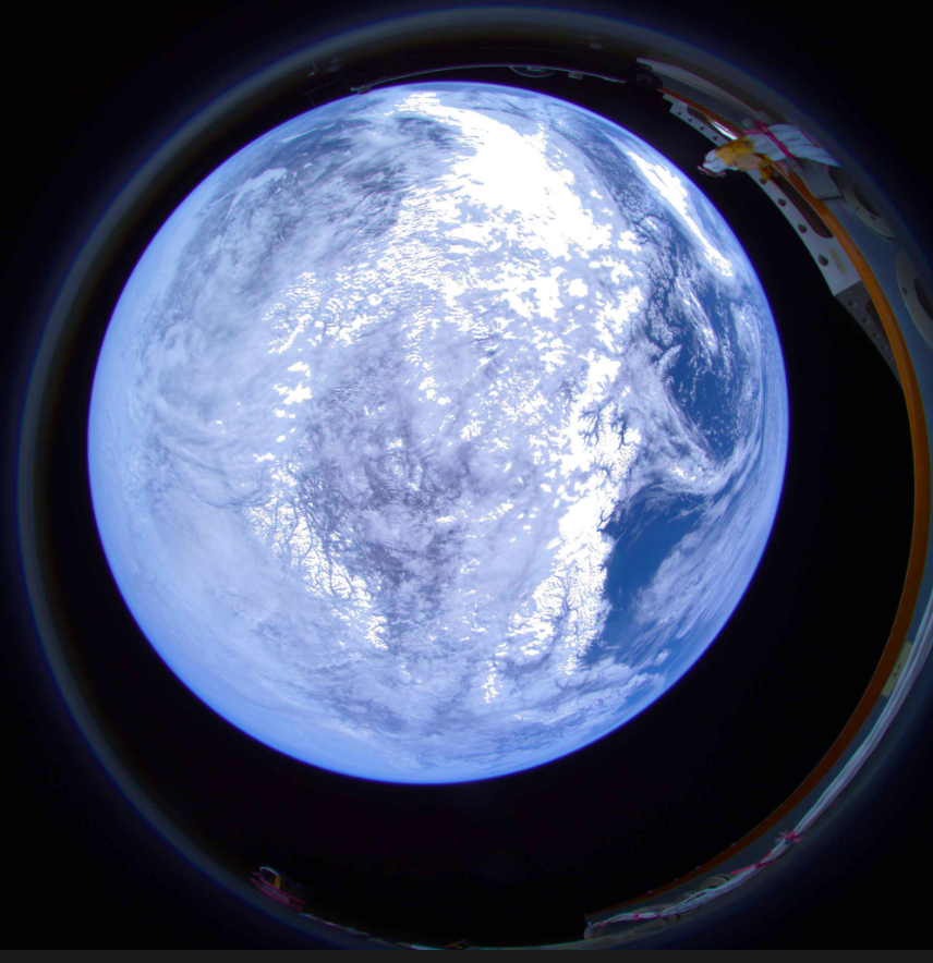 Earth view from space, previously captured by Momentus processed by Clustergate-2